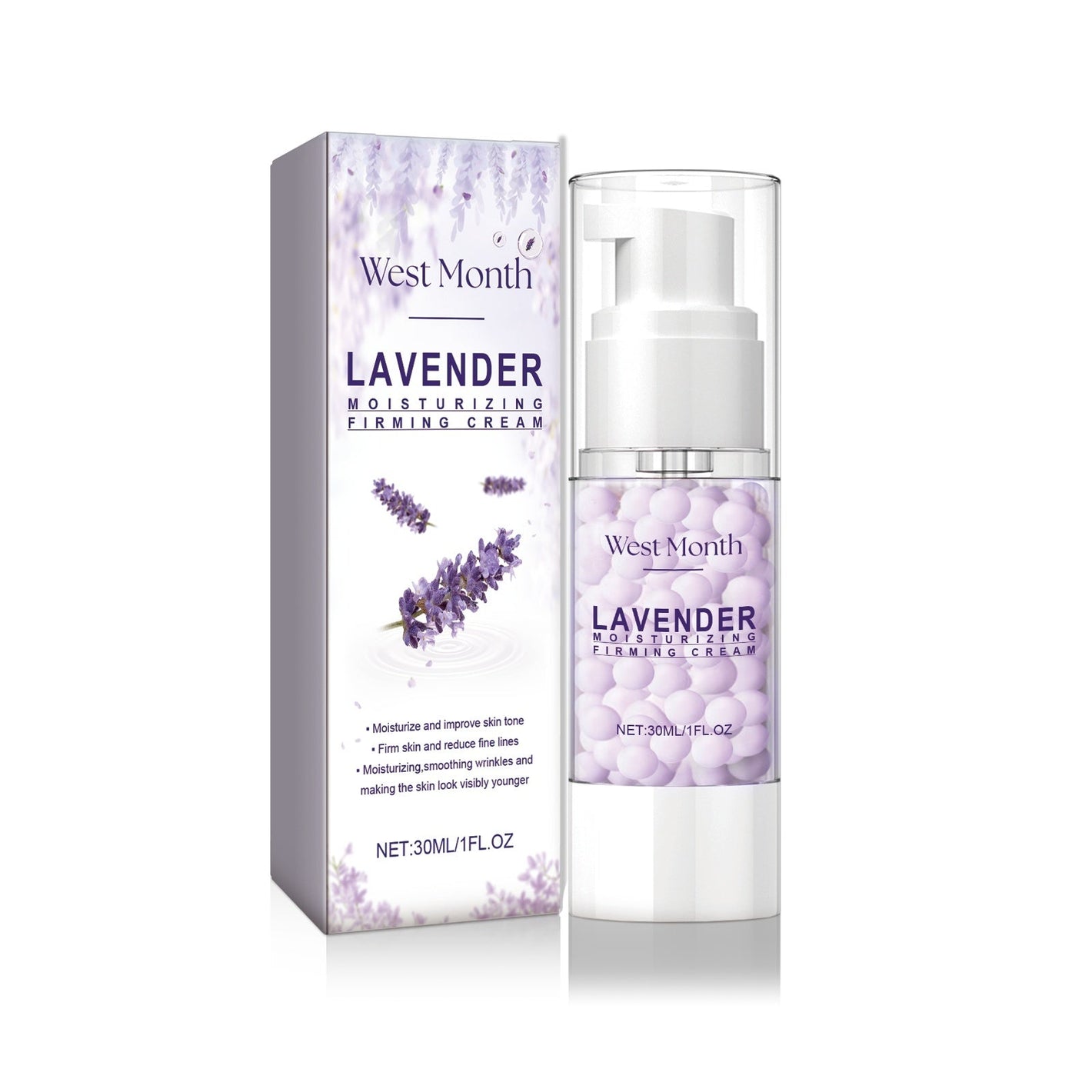 Lavender Moisturizing Firming Cream with Pearl Extract Hyaluronic Acid and Vitamin E - for Effortless Glow lavender