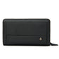 Layer Cowhide Clutch with Cotton Lining for Daily Use in Black or Coffee - First Double Zipper Fun layer cowhide clutch