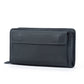 Layer Cowhide Clutch with Cotton Lining for Daily Use in Black or Coffee - First Double Zipper Fun layer cowhide clutch