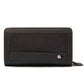 Layer Cowhide Clutch with Cotton Lining for Daily Use in Black or Coffee - First Double Zipper Fun layer cowhide clutch