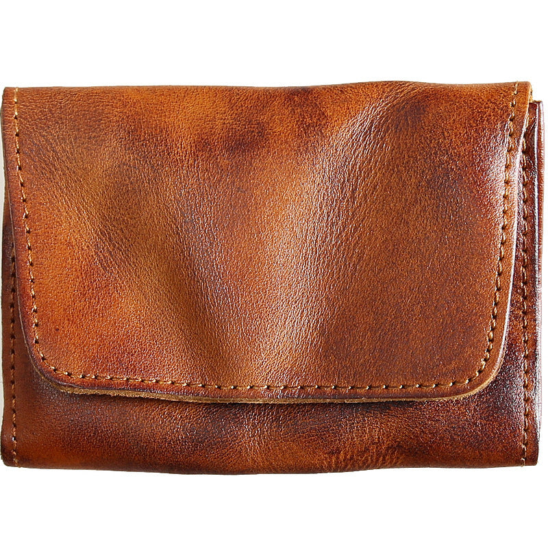 Layer Cowhide Leather Bag in Retro Dark Coffee Yellow Brown Black Red - Snag a Wallet for Flair united states chf layer