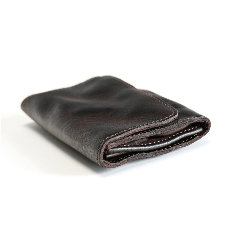 Layer Cowhide Leather Bag in Retro Dark Coffee Yellow Brown Black Red - Snag a Wallet for Flair united states chf layer