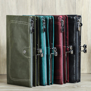 Layer Cowhide Leather Purse for Daily Use with Genuine US Craftsmanship - Wallet: Black Angel of Style Awaits united