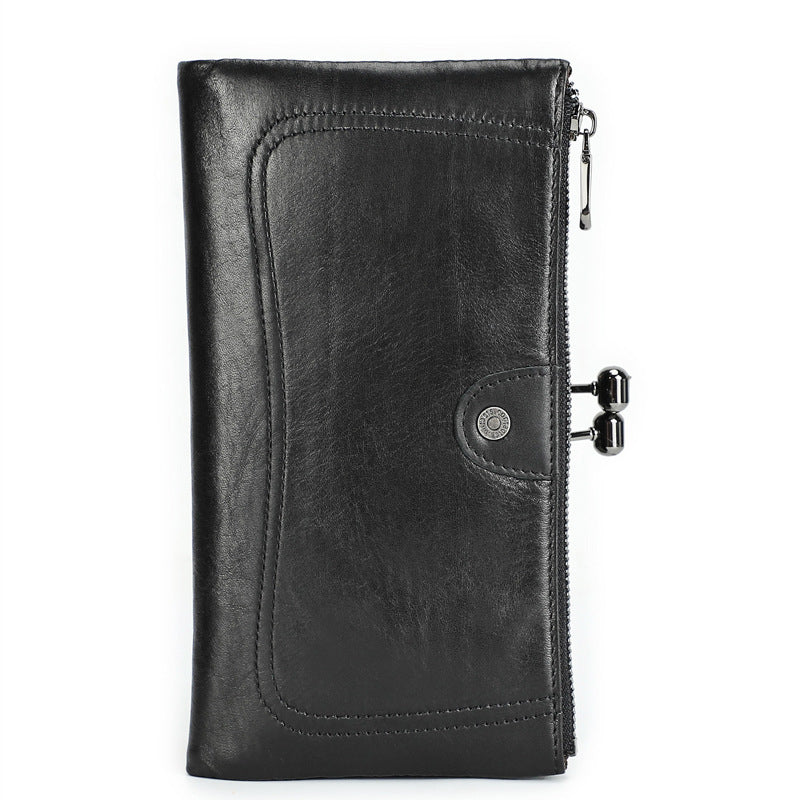 Layer Cowhide Leather Purse for Daily Use with Genuine US Craftsmanship - Wallet: Black Angel of Style Awaits united