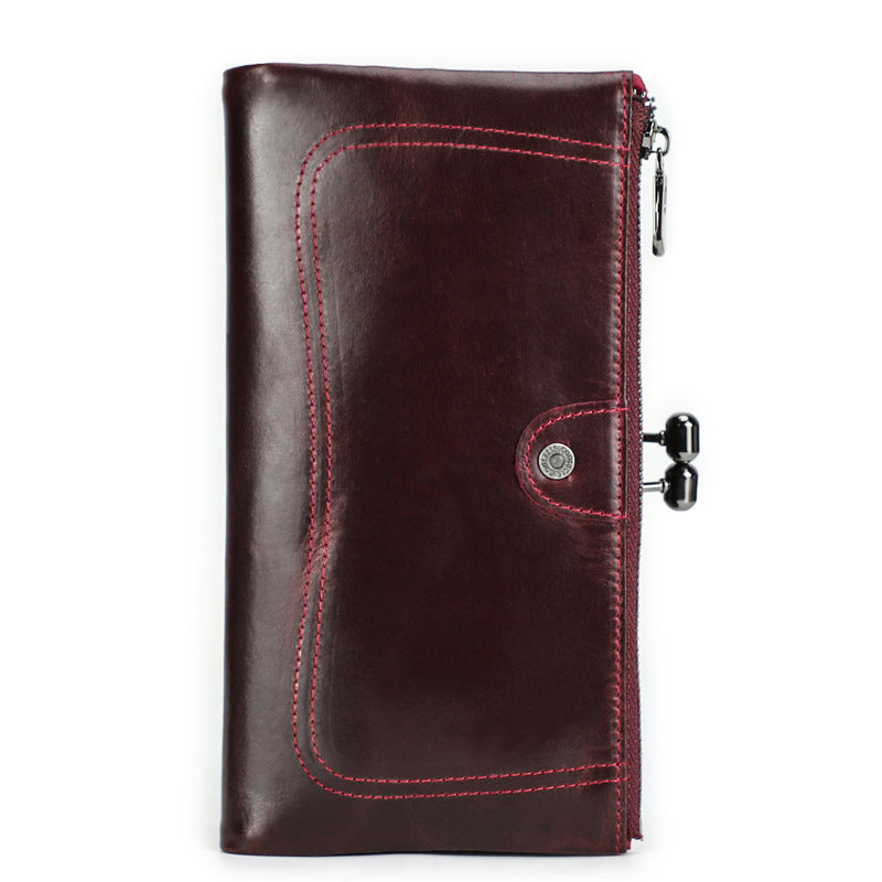 Layer Cowhide Leather Purse for Daily Use with Genuine US Craftsmanship - Wallet: Black Angel of Style Awaits united