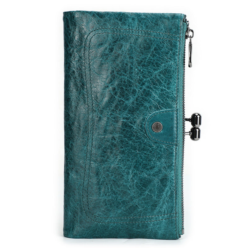 Layer Cowhide Leather Purse for Daily Use with Genuine US Craftsmanship - Wallet: Black Angel of Style Awaits united