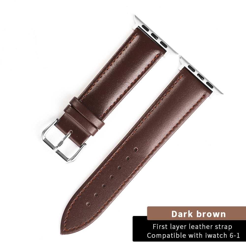 Layer Cowhide Leather Watch Strap Wristband with Buckle - First for Style layer cowhide leather strap watch wristband
