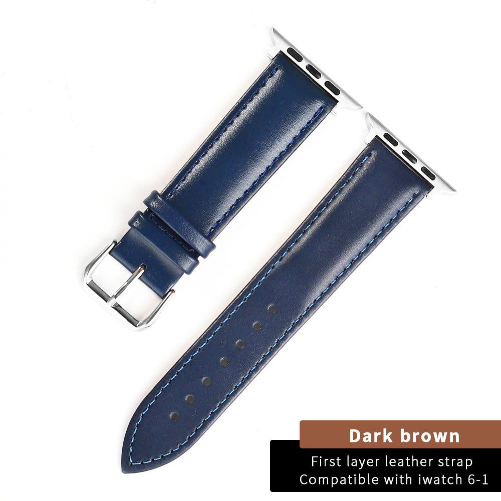 Layer Cowhide Leather Watch Strap Wristband with Buckle - First for Style layer cowhide leather strap watch wristband
