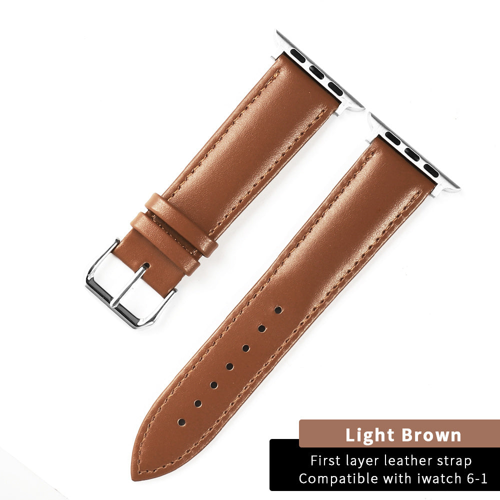 Layer Cowhide Leather Watch Strap Wristband with Buckle - First for Style layer cowhide leather strap watch wristband