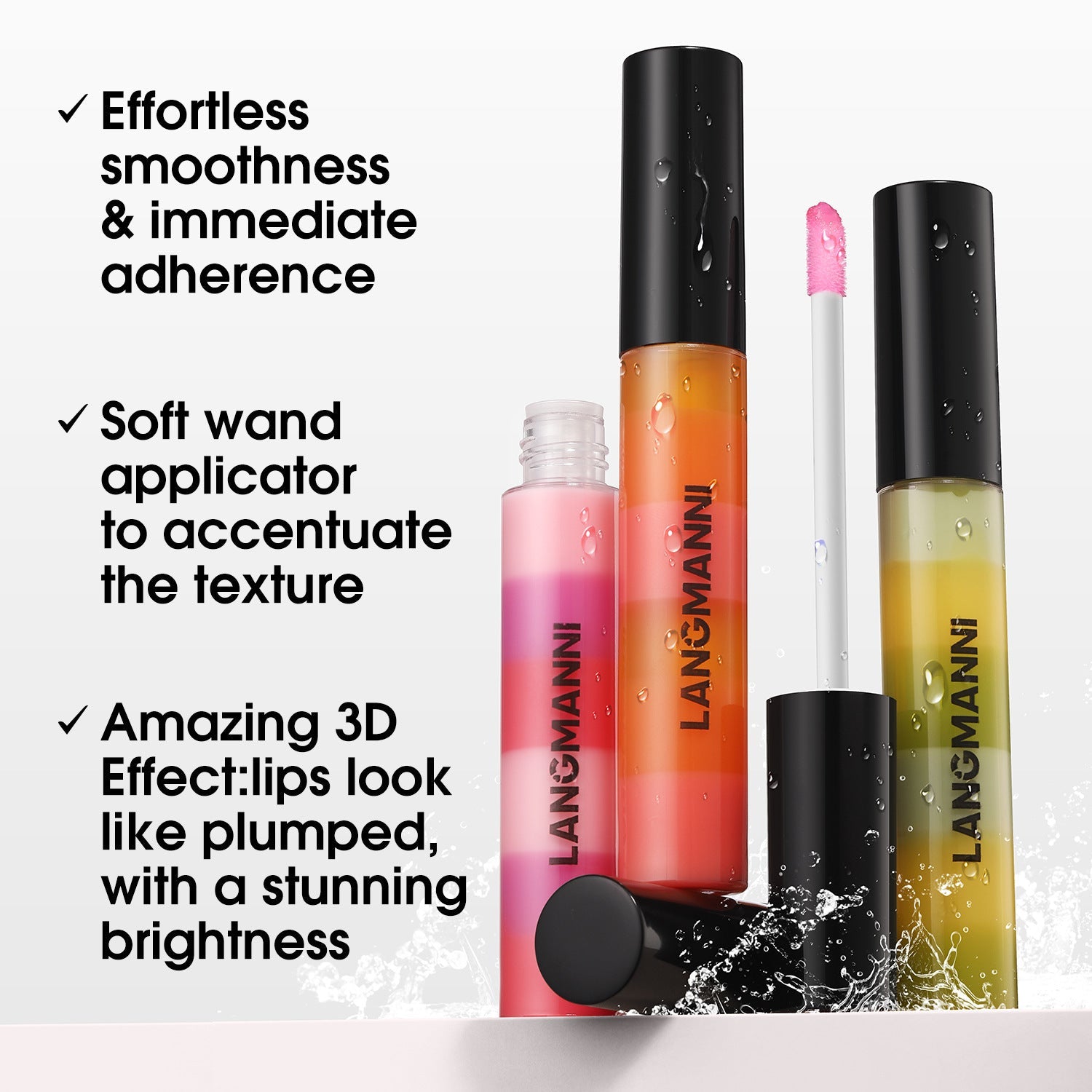 Layered Lip Gloss with Rainbow Colors for Lasting Moisturization - layered lip gloss rainbow colors