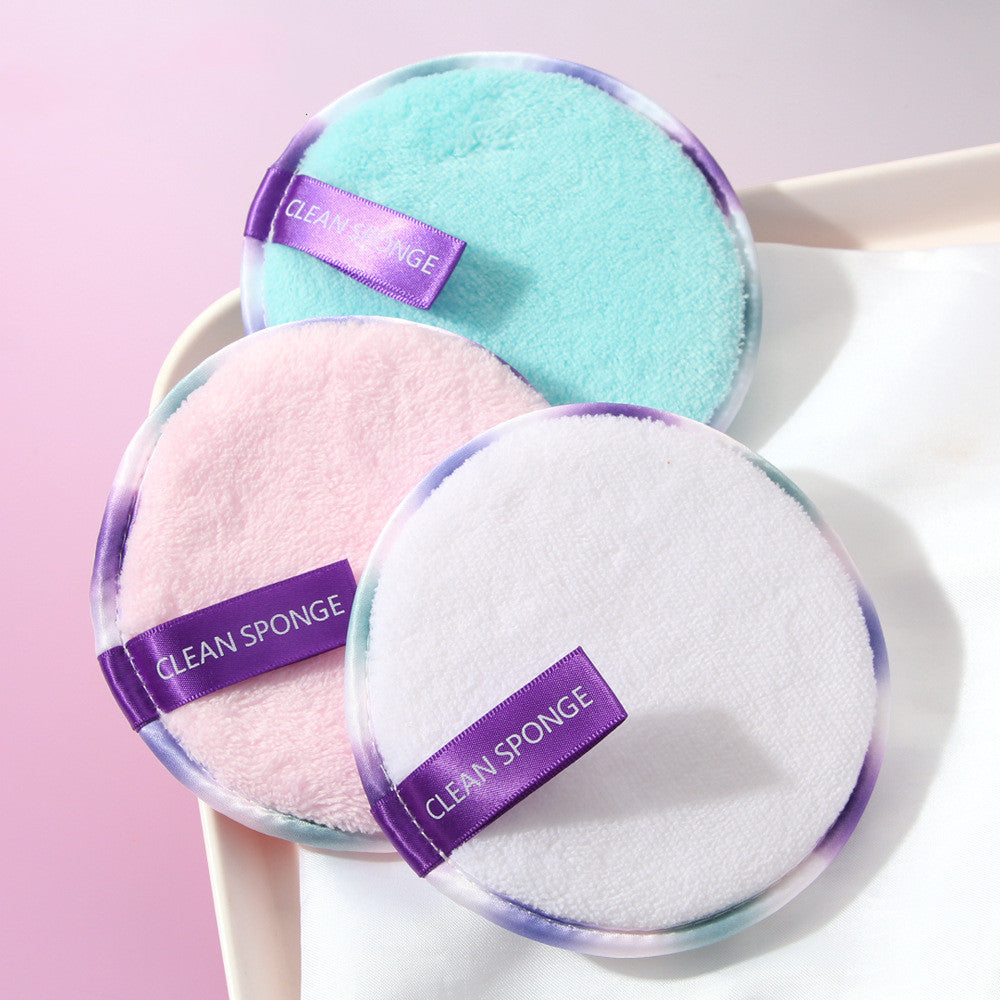 Lazy Makeup Remover Sponges Set 3 Pack Soft Fiber Pink White Blue - for the Extra Cozy Diva lazy makeup remover