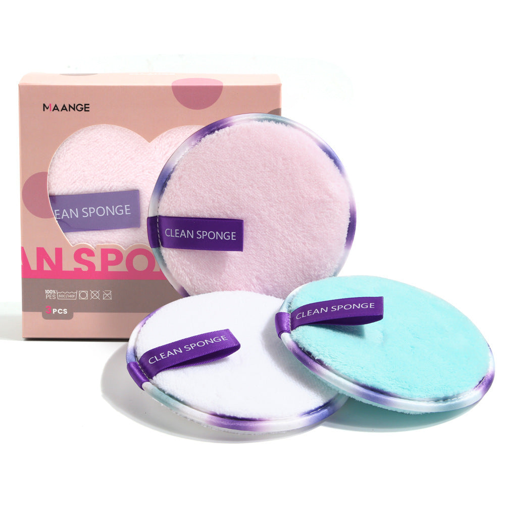 Lazy Makeup Remover Sponges Set 3 Pack Soft Fiber Pink White Blue - for the Extra Cozy Diva lazy makeup remover