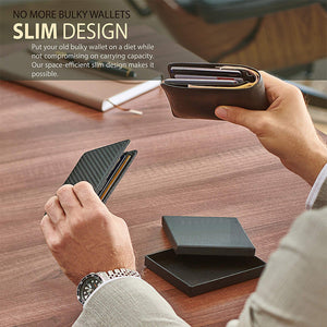 Leather Card Case Wallet with Carbon Fiber Options for the United States - Wallets of Steel Meet Style and Class united