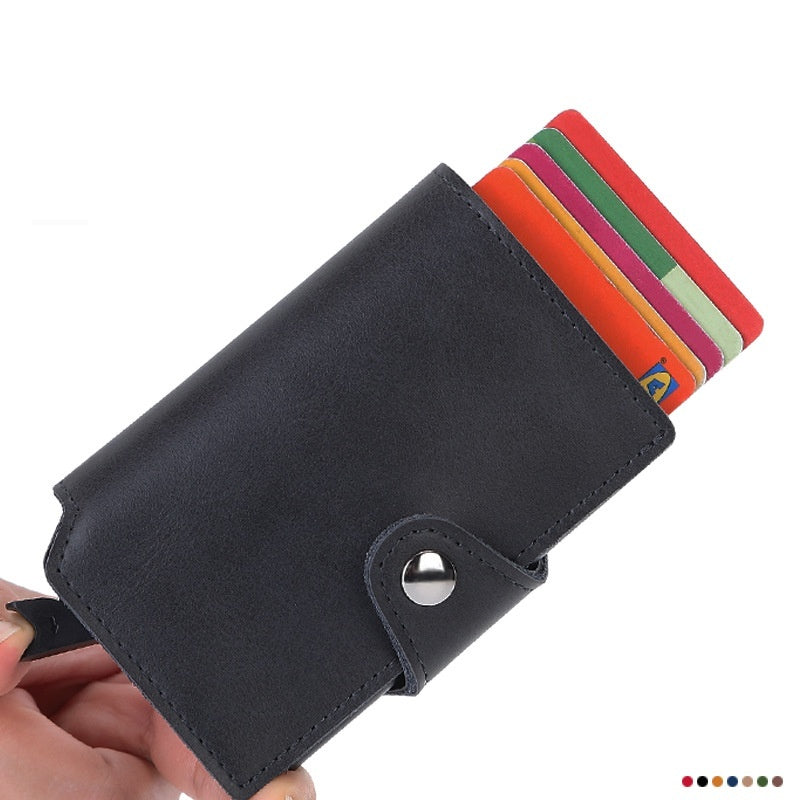 Leather Card Holder for Men and Women in Multiple Colors Suitable United States - Pop-up the Stylishly Forgetful united