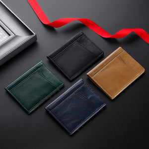 Leather Card Holder for the United States and CHF with Coin Pocket - Funny Cowhide That Holds Your Life Together united