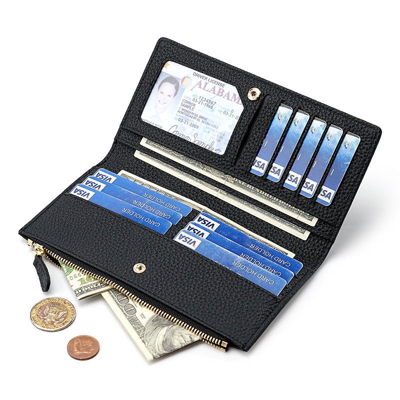 Leather Card Holder Wallet with RFID Blocking and Multiple Color Options - Teleplus in Colors
