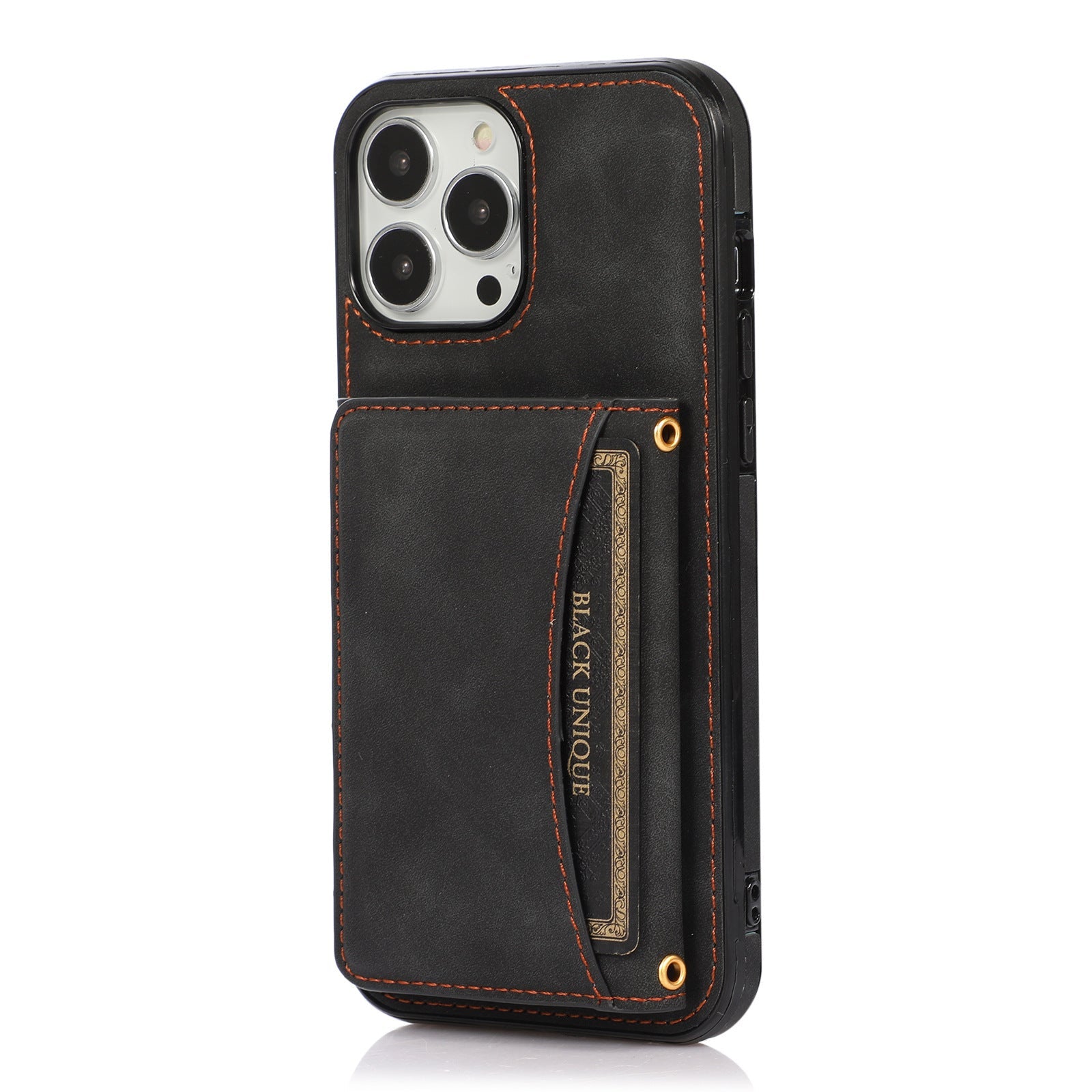 Leather Card Protection Sleeve Phone Case - Leather Card Protection Sleeve Phone Case in Retro Red