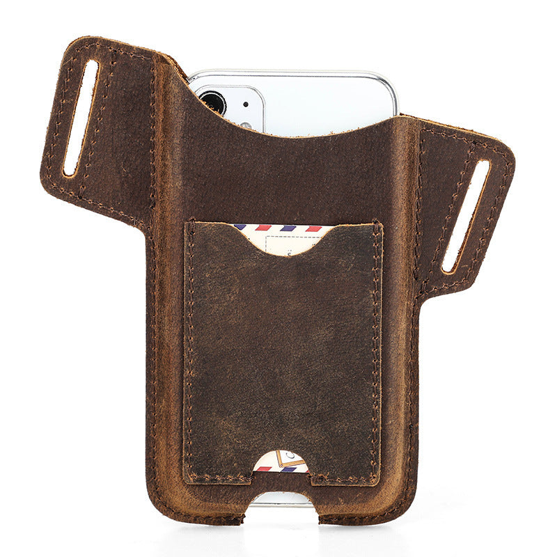 Leather Card Strap Mobile Phone Case - Leather Card Strap Phone Case for iPhone Models