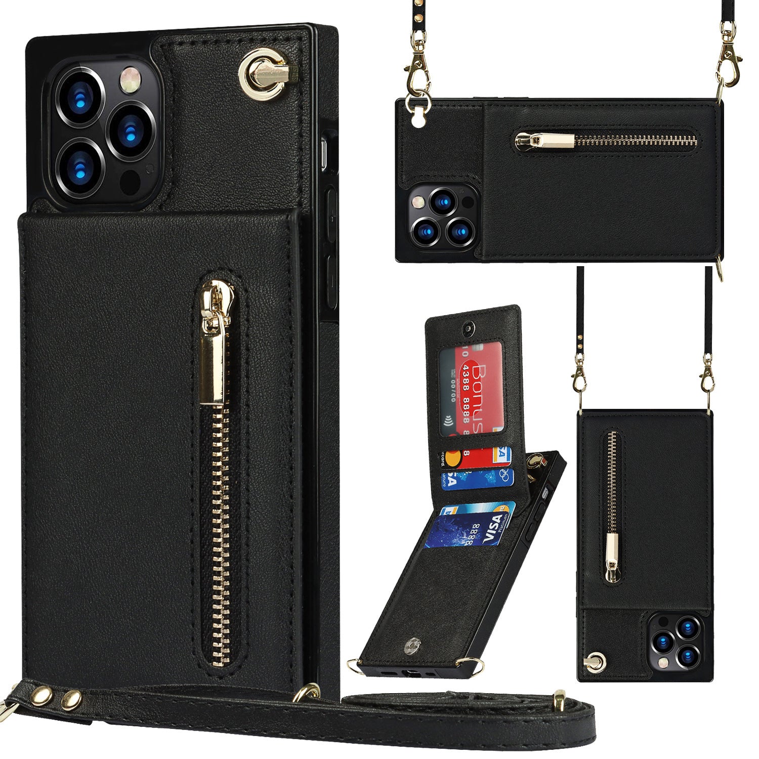 Leather Case Card 12 Messenger Phone Case Explosive Style - Leather Case Card 12 for iPhone 12 Pro Max Style