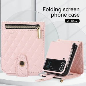 Leather Case Slung with Colorful Short and Long Shoelace Phone Cover Zipper - Shoulder leather case slung shoulder