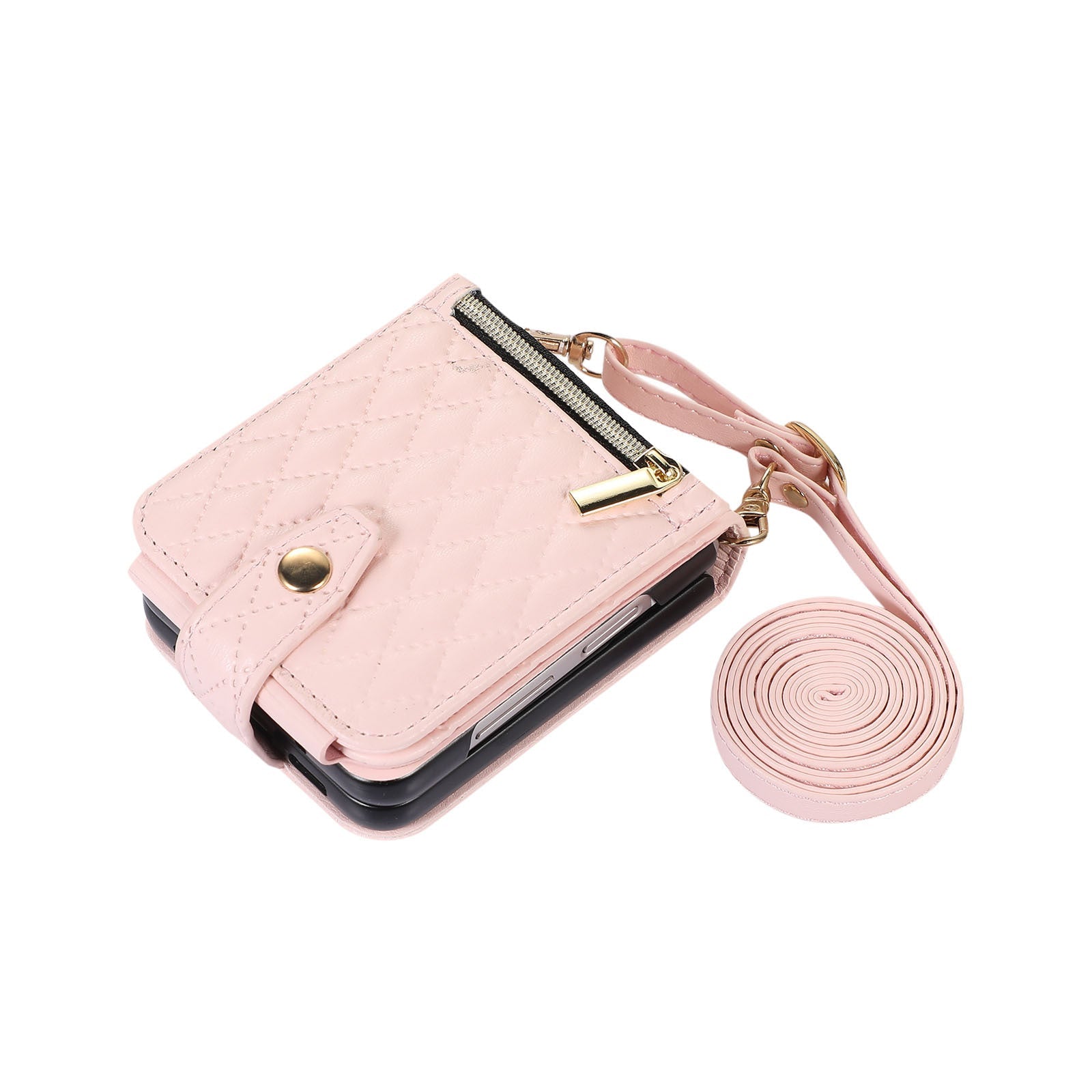 Leather Case Slung with Colorful Short and Long Shoelace Phone Cover Zipper - Shoulder leather case slung shoulder