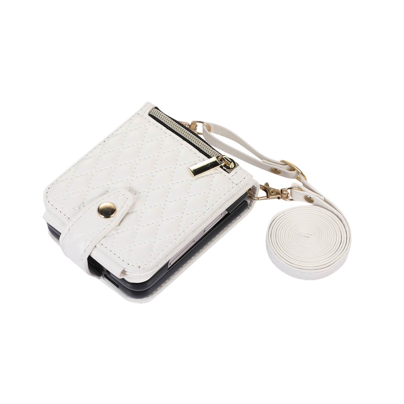 Leather Case Slung with Colorful Short and Long Shoelace Phone Cover Zipper - Shoulder leather case slung shoulder