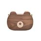 Leather Cat Bag with Wooden Luggage Style and Personalized Solid Wood Handle - Teleplus log creative trendy