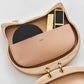 Leather Cat Bag with Wooden Luggage Style and Personalized Solid Wood Handle - Teleplus log creative trendy