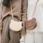 Leather Cat Bag with Wooden Luggage Style and Personalized Solid Wood Handle - Teleplus log creative trendy