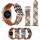 Leather Check Watch Strap - Leather Check Watch Strap in White and Brown Colors