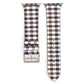 Leather Check Watch Strap - Leather Check Watch Strap in White and Brown Colors