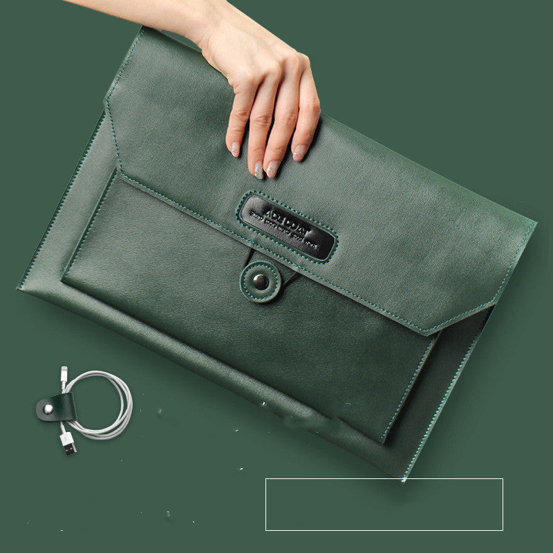 Leather Computer Bag for Laptops Breathable Cowhide Case Sleeve - Teleplus computer bag