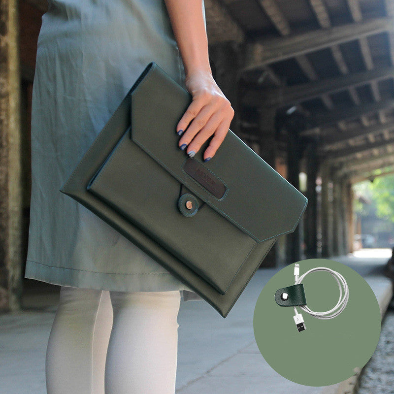 Leather Computer Bag for Laptops Breathable Cowhide Case Sleeve - Teleplus computer bag