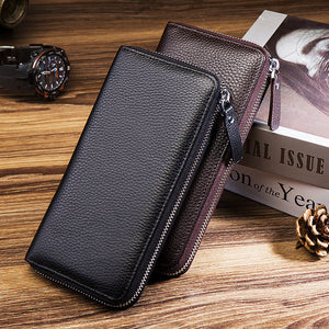 Leather Cortex Cowhide Coin Purse with Zipper and Multiple Compartments - Perfect for Secret Agent Money cowhide coin