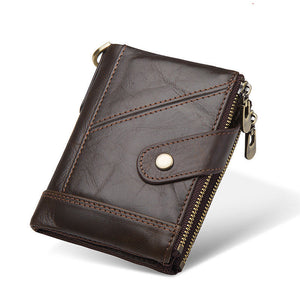 Leather Cortex Wallet with Double Zipper Buckle and Secure Internal Compartments - For Stealthy Spendings double zipper