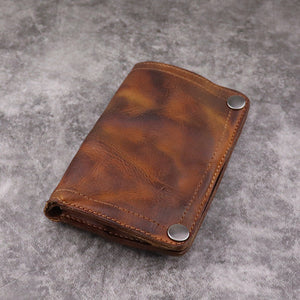 Leather Cortical Vertical Wallet with Card and Coin Compartments for United States Buyers - Men’s Hoarding Cards