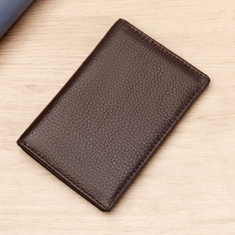 Leather Cowhide Card Holder for Men Women Urban Minimalist Stylish Black Brown - Teleplus leather cowhide card holder