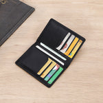 Leather Cowhide Card Holder for Men Women Urban Minimalist Stylish Black Brown - Teleplus leather cowhide card holder