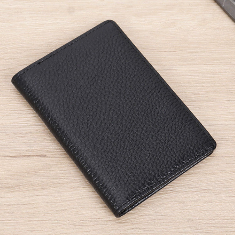 Leather Cowhide Card Holder for Men Women Urban Minimalist Stylish Black Brown - Teleplus leather cowhide card holder