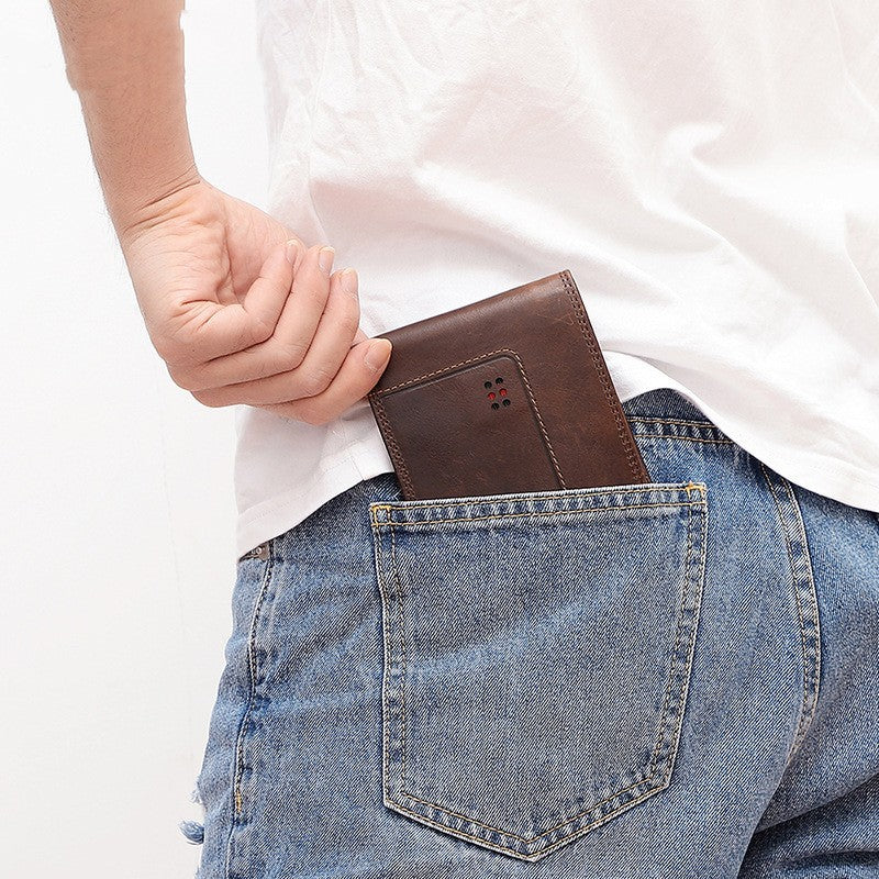 Leather Cowhide Wallet with Hidden Compartments for United States and CHF Cards - Hide Your Cash Classily