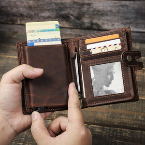 Leather Cowhide Wallet with Multiple Card and Bill Compartments for the United States - Lock That Up With RFID