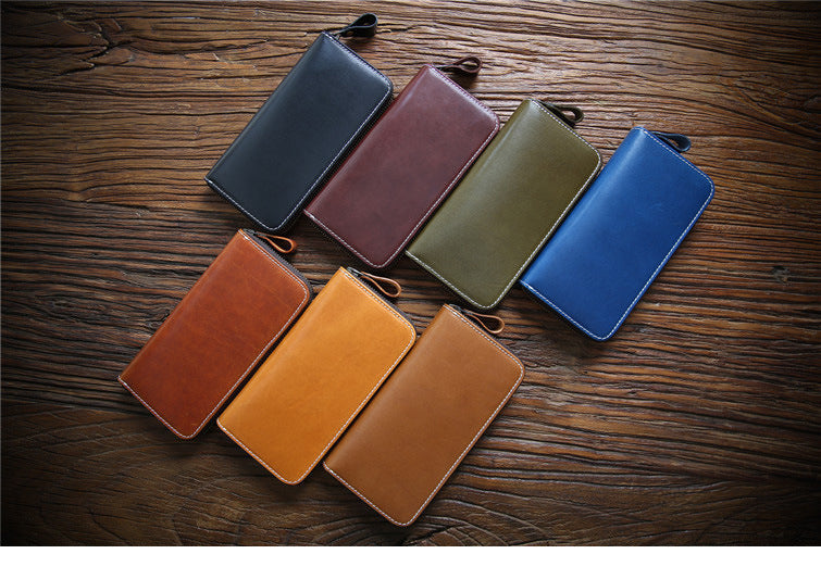 Leather Cowhide Wallet with Zipper and Card Organizer for United States Customers - So Rugged Even Harley Would Approve