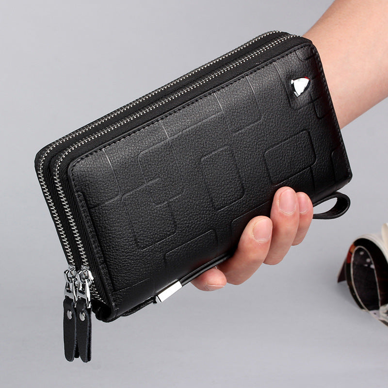 Leather Cowhide Wallet with Zipper and Card Slots for United States CHF - So Fine Even Your Cash Will Smirk united