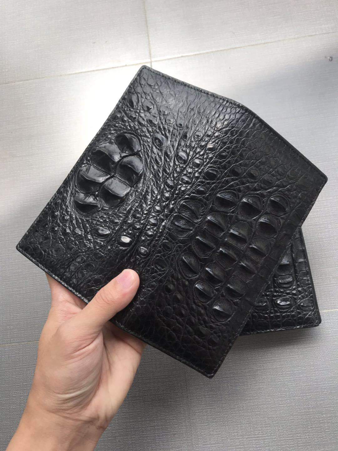 Leather Crocodile Skin Long Wallet in Black or Coffee Color for the United States - Snag This Fashionable