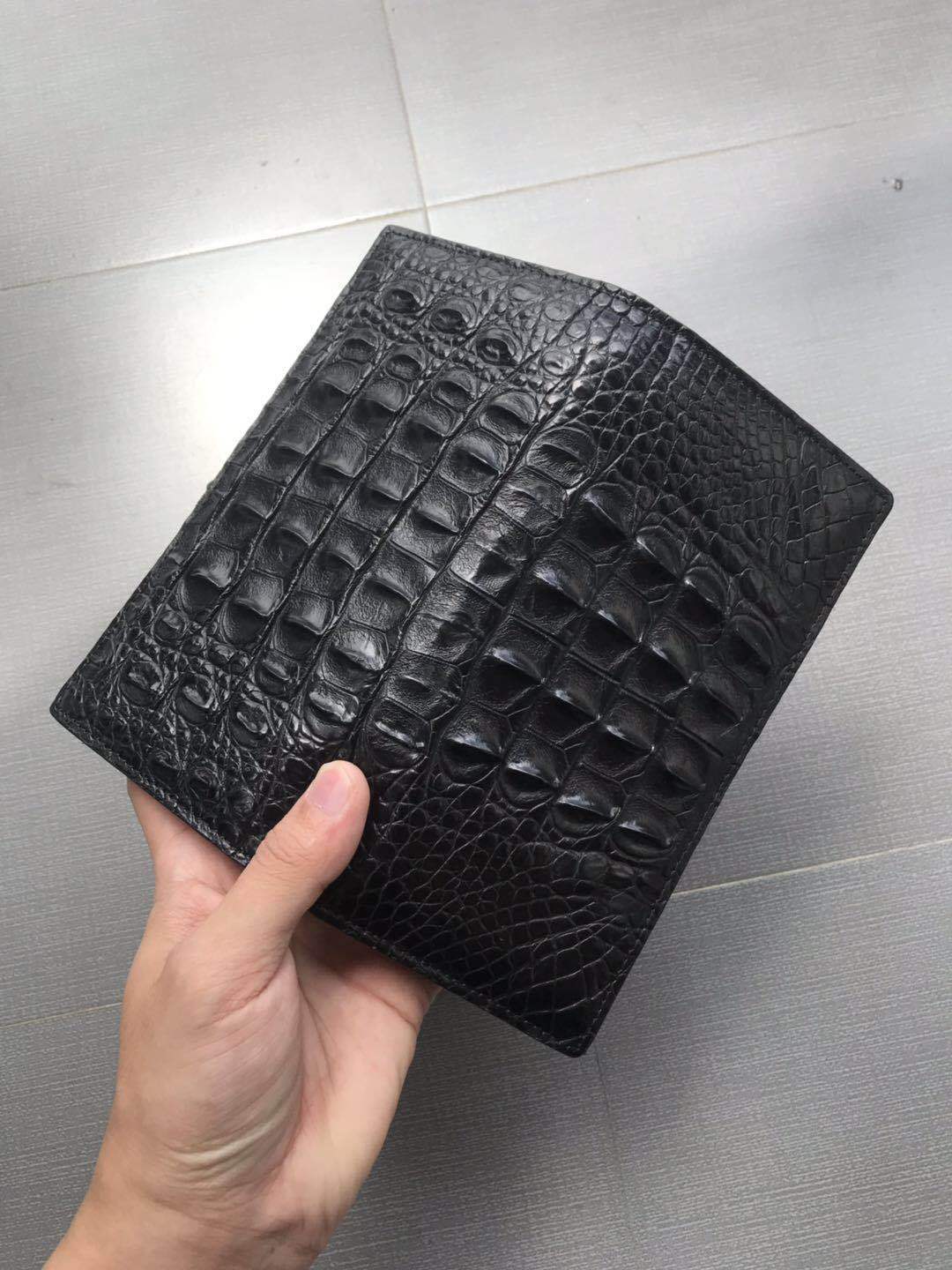 Leather Crocodile Skin Long Wallet in Black or Coffee Color for the United States - Snag This Fashionable
