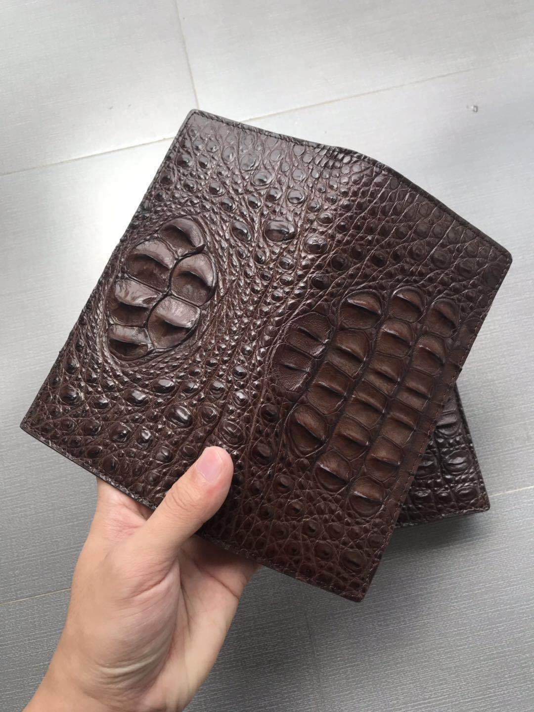 Leather Crocodile Skin Long Wallet in Black or Coffee Color for the United States - Snag This Fashionable