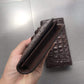 Leather Crocodile Skin Long Wallet in Black or Coffee Color for the United States - Snag This Fashionable