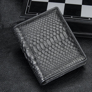 Leather Crocodile Wallet with Card Slots and Horizontal Design - leather crocodile wallet horizontal design card slots