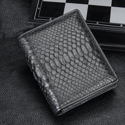 Leather Crocodile Wallet with Card Slots and Horizontal Design - leather crocodile wallet horizontal design card slots