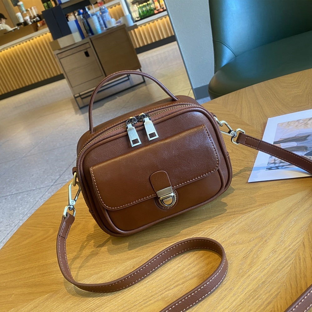 Leather Fashion Messenger Bag with Layer Vegetable Tanning and Multiple Colors - Teleplus layer vegetable tanning